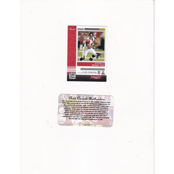 SIGNED Michael Vick w COA Atlanta Falcons 2021 Legendary Contenders Red Foil NFL - Picture 4 of 4